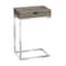 Monarch Specialties Accent Table - Chrome Metal / Dark Taupe With A Drawer I 3254 - alternate 1